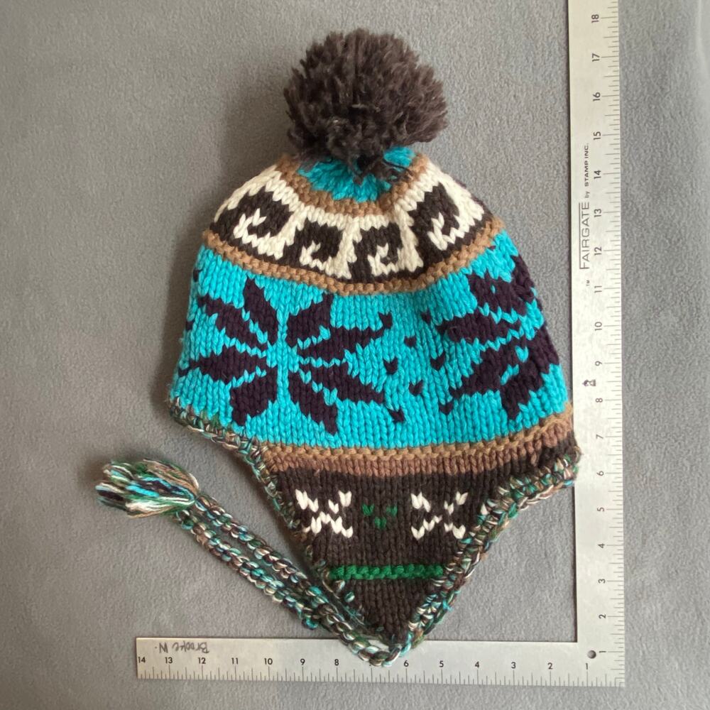American Eagle Outfitters Trapper Hat Wool Blend Fleece Lined Fair Aisle OS - Picture 8 of 9